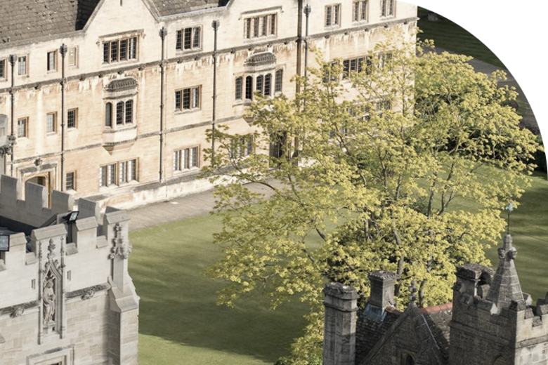 An aerial view of Magdalen college