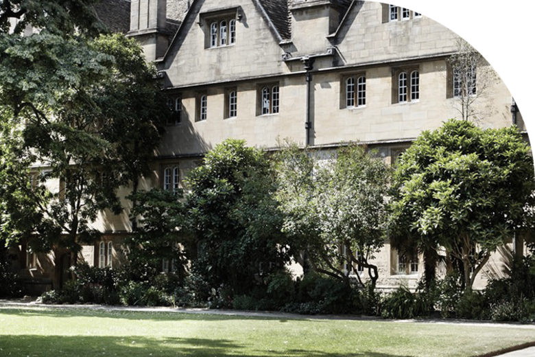 A leafy quad at Wadham