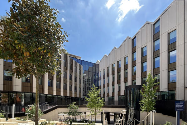 The front of the life and mind building