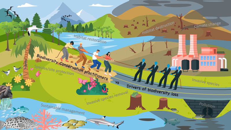 A graphic illustrating the barriers affecting island conservation management