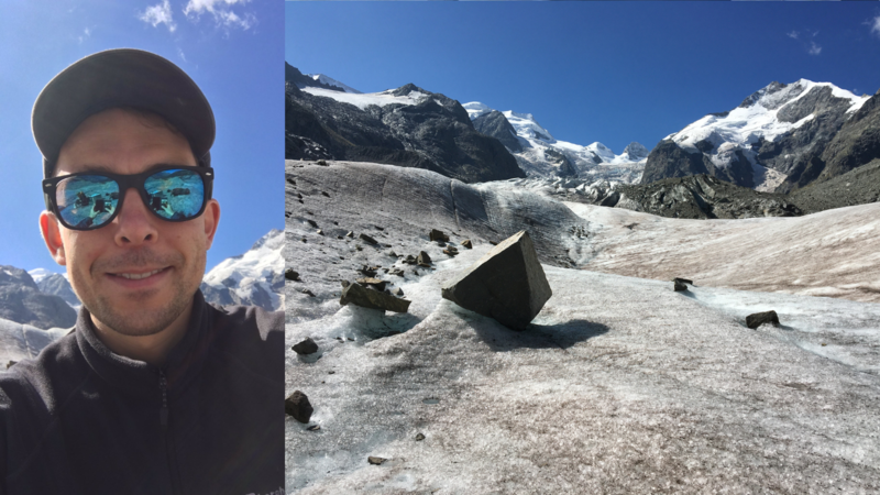 alex bowles at switzerland glacier