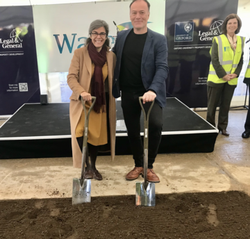 Professor Kia Nobre (Experimental Psychology) and Professor Ben Sheldon (Zoology) at the ground-breaking ceremony for the Life & Mind Building.