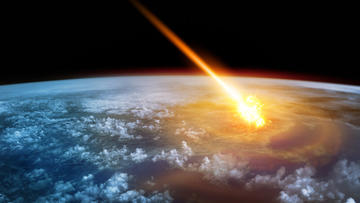 asteroid_impact An artist's rendering of an asteriod striking the surface of a planet