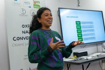 Melissa Felipe Cadillo presenting at the Oxford Citizens' Jury Melissa Felipe Cadillo presenting at the Oxford Citizens' Jury
