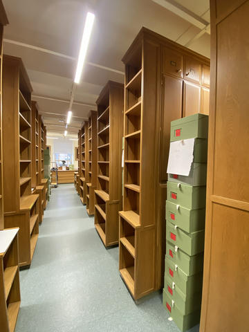 Specimens being packed up in the old herbarium