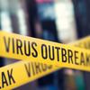 Virus outbreak yellow hazard tape